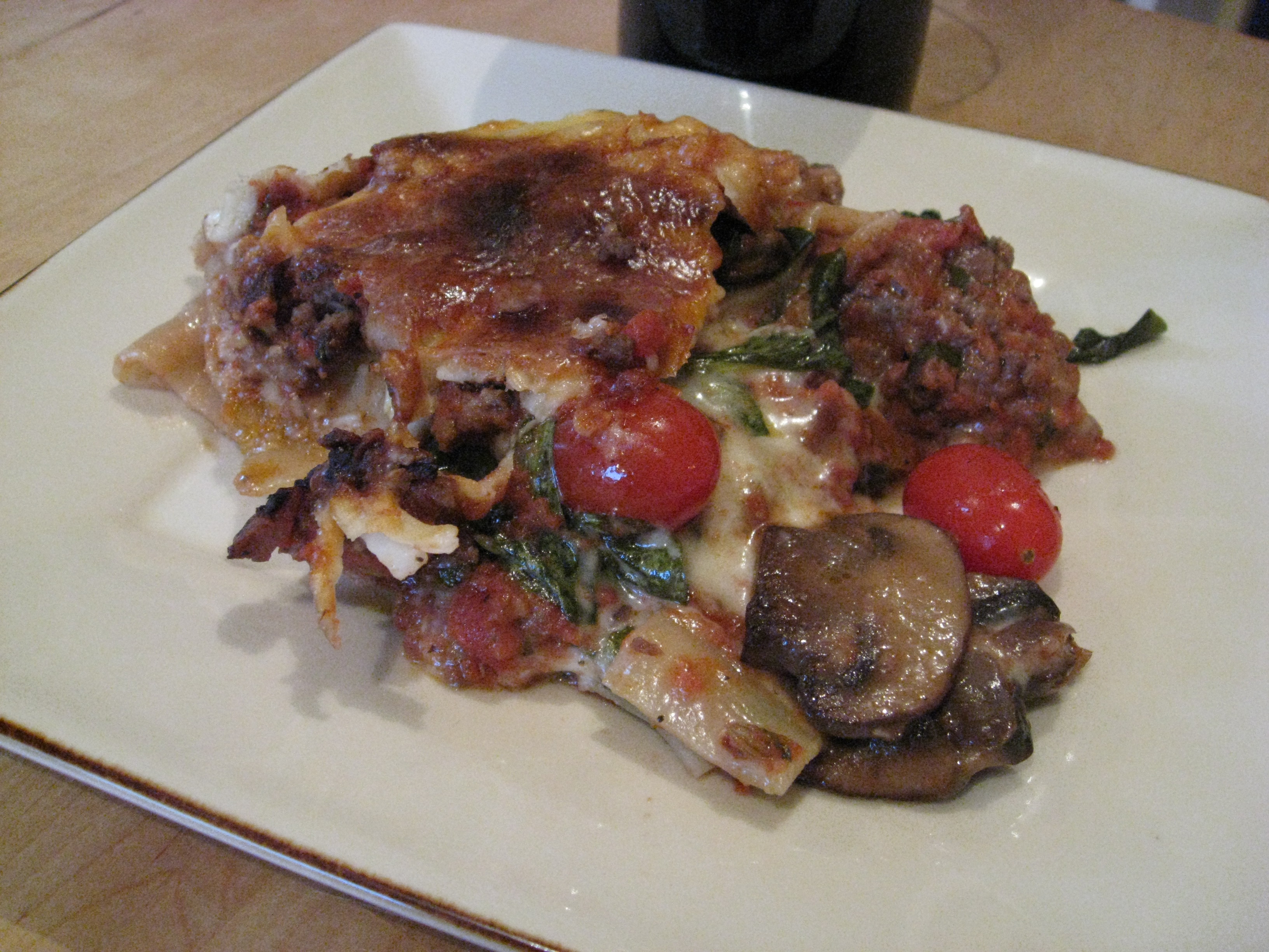 lasagna made with sheep cheese